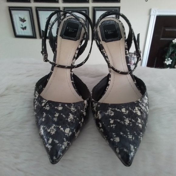 Authentic Christian Dior snakeskin wedge heels - Picture 1 of 6